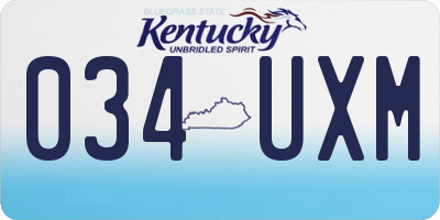 KY license plate 034UXM
