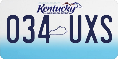KY license plate 034UXS