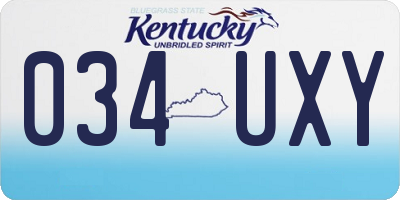 KY license plate 034UXY