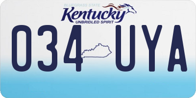 KY license plate 034UYA
