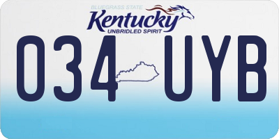 KY license plate 034UYB