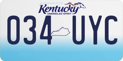 KY license plate 034UYC