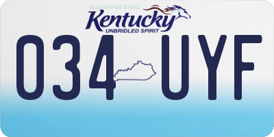 KY license plate 034UYF