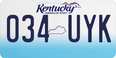 KY license plate 034UYK
