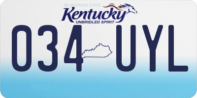 KY license plate 034UYL