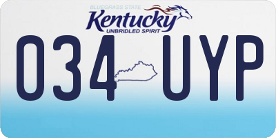KY license plate 034UYP