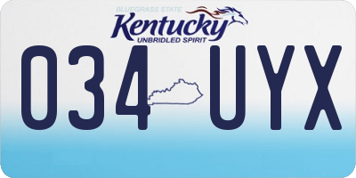 KY license plate 034UYX