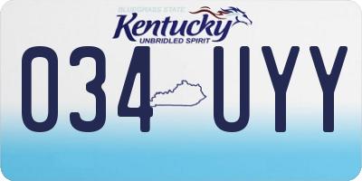 KY license plate 034UYY
