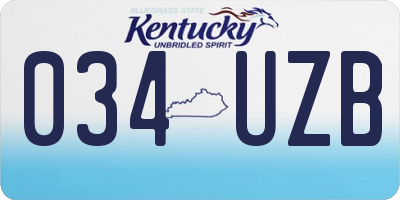 KY license plate 034UZB