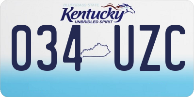 KY license plate 034UZC