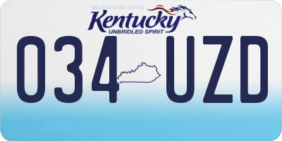KY license plate 034UZD