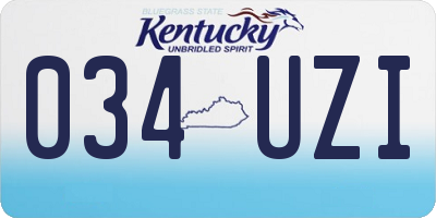 KY license plate 034UZI