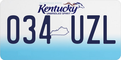 KY license plate 034UZL