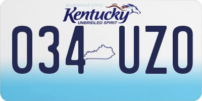 KY license plate 034UZO