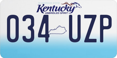 KY license plate 034UZP