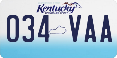 KY license plate 034VAA