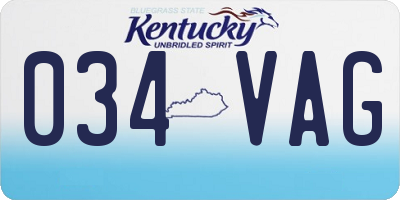 KY license plate 034VAG