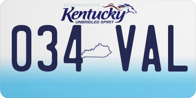 KY license plate 034VAL