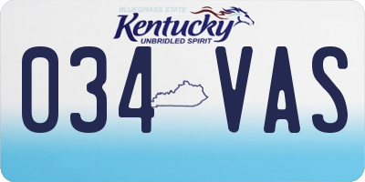 KY license plate 034VAS