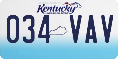 KY license plate 034VAV