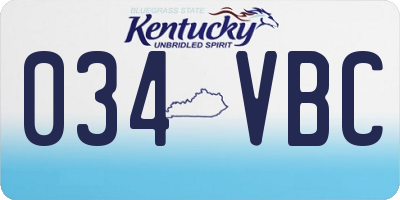 KY license plate 034VBC