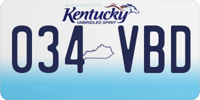 KY license plate 034VBD
