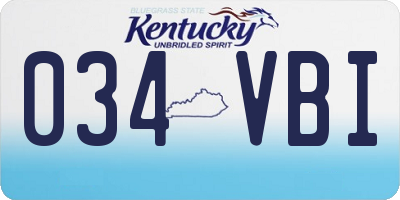 KY license plate 034VBI