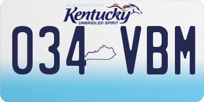 KY license plate 034VBM