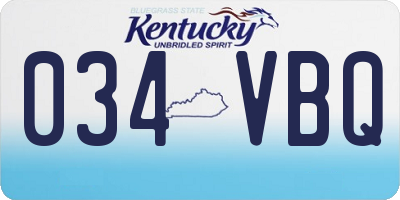 KY license plate 034VBQ