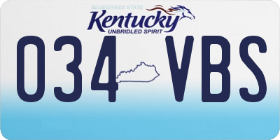 KY license plate 034VBS