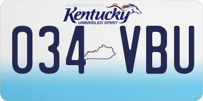 KY license plate 034VBU