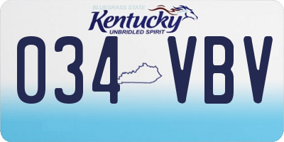KY license plate 034VBV