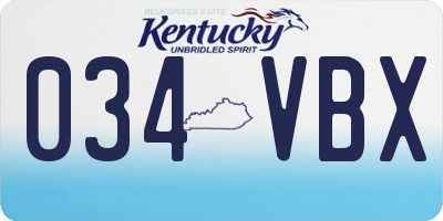 KY license plate 034VBX