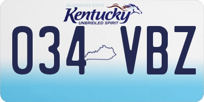 KY license plate 034VBZ