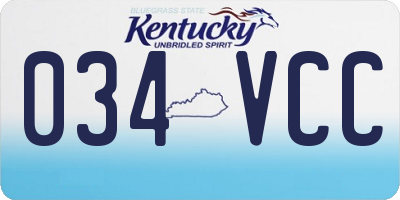 KY license plate 034VCC