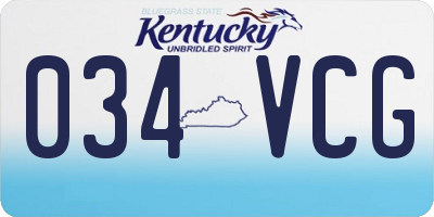 KY license plate 034VCG