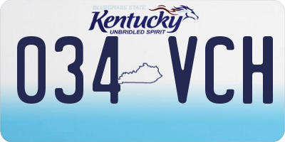 KY license plate 034VCH