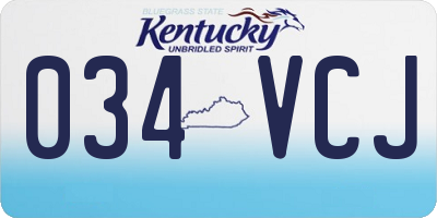 KY license plate 034VCJ