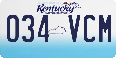 KY license plate 034VCM