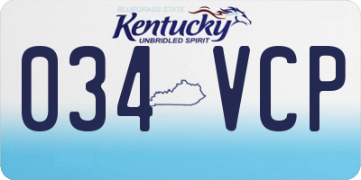 KY license plate 034VCP