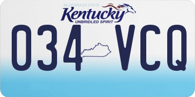 KY license plate 034VCQ