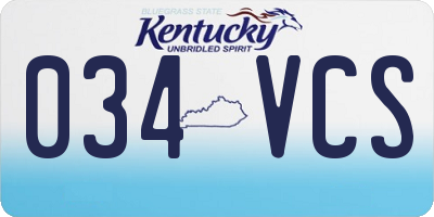 KY license plate 034VCS