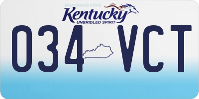 KY license plate 034VCT