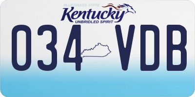 KY license plate 034VDB