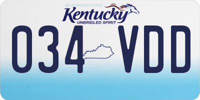 KY license plate 034VDD