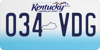 KY license plate 034VDG