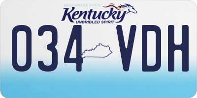 KY license plate 034VDH
