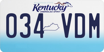 KY license plate 034VDM