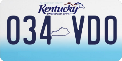 KY license plate 034VDO