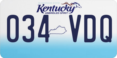 KY license plate 034VDQ
